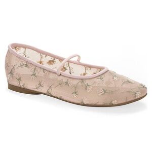 Wild Pair Blush Pink Floral Mesh Mary Jane Flat